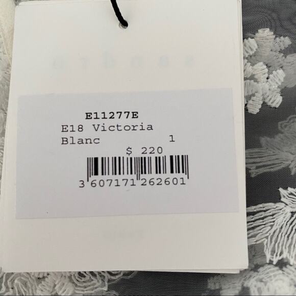 Sandro Paris Victoria White Sheer Lace Ruffle Top - Picture 10 of 12